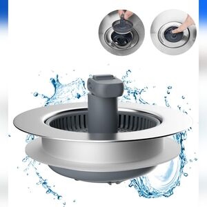 3 in 1 Kitchen Sink Drain Strainer and Stopper Combo